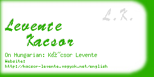 levente kacsor business card